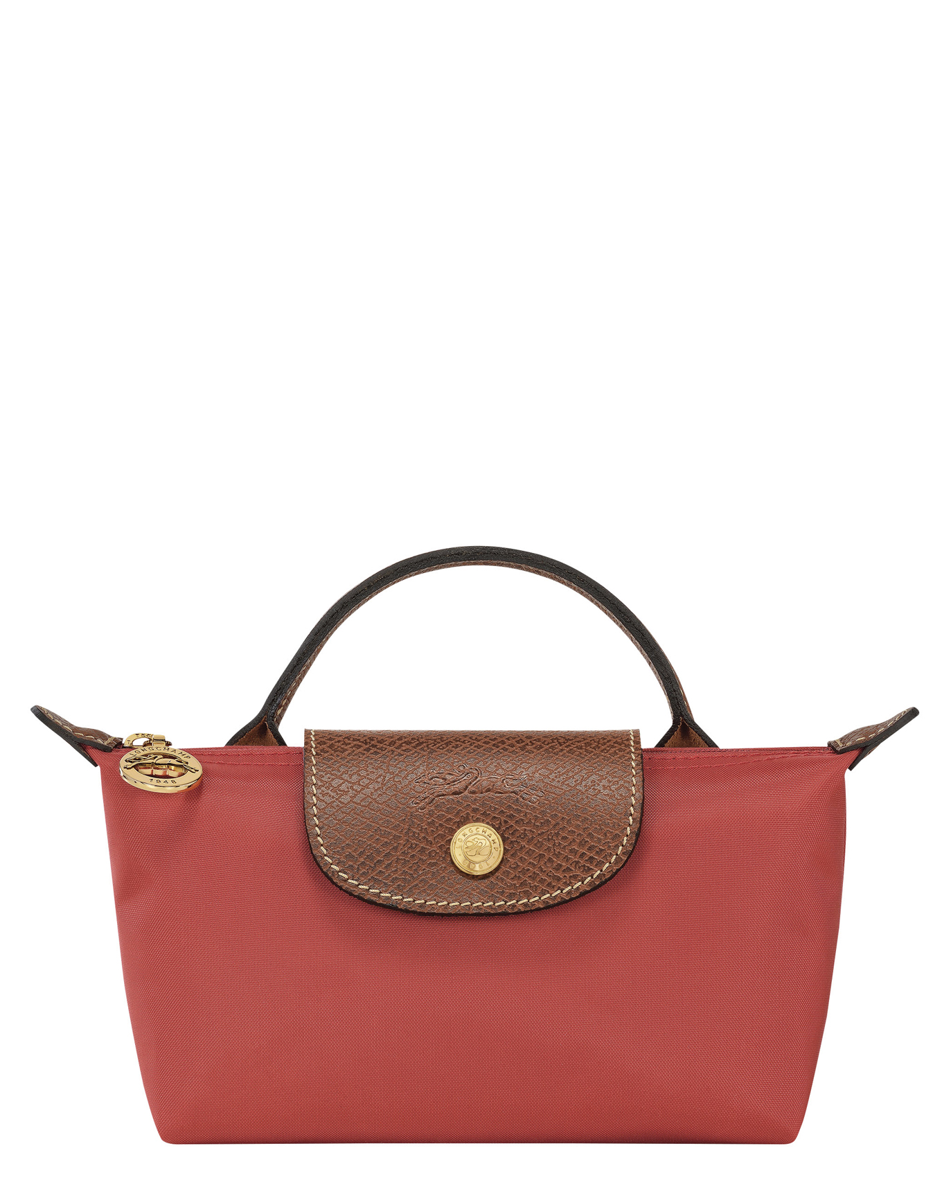 Longchamp Vaska le pliage original pouch with handle tomato NK