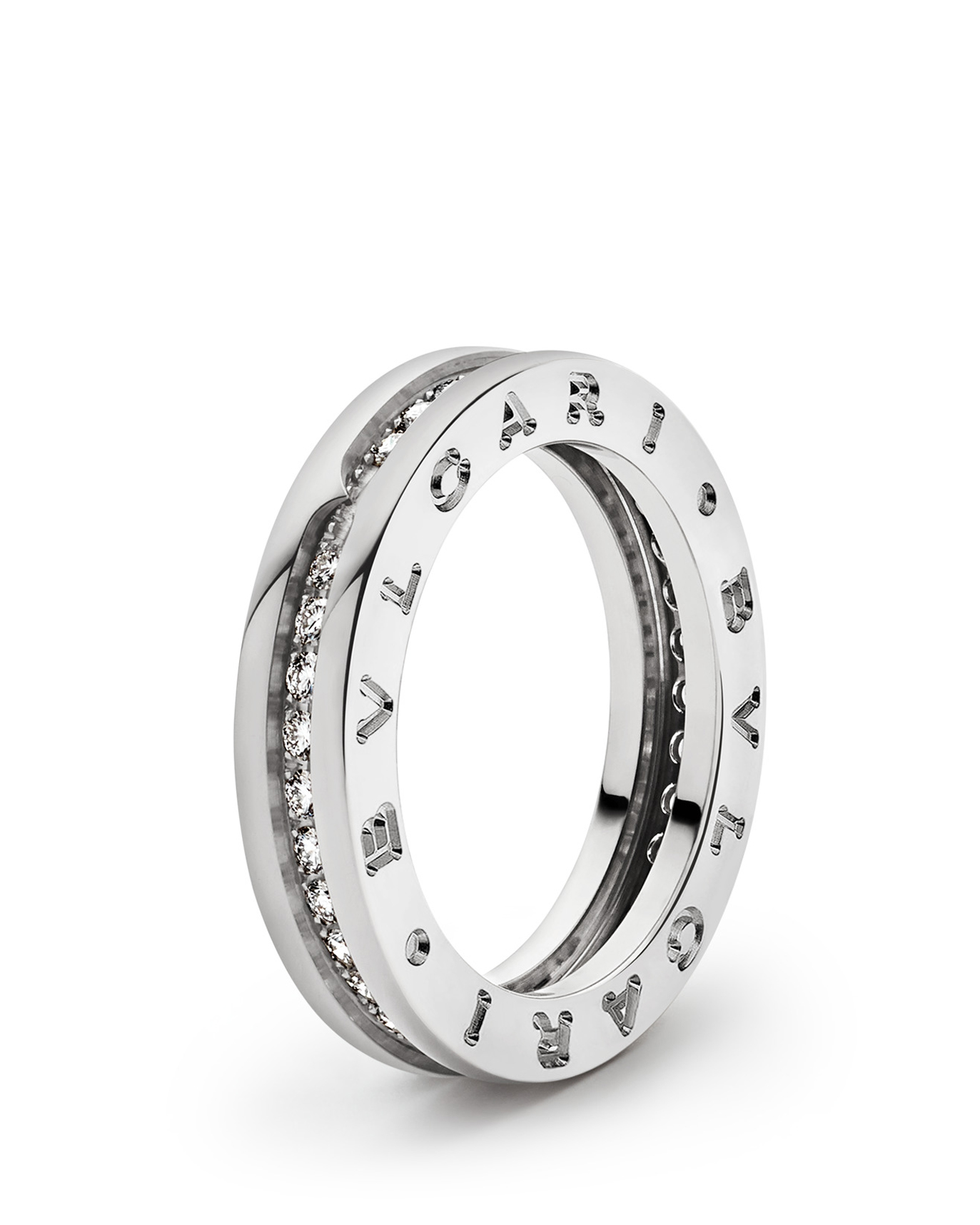 Bvlgari - Ring B.zero1 Band Pave Vitguld | NK