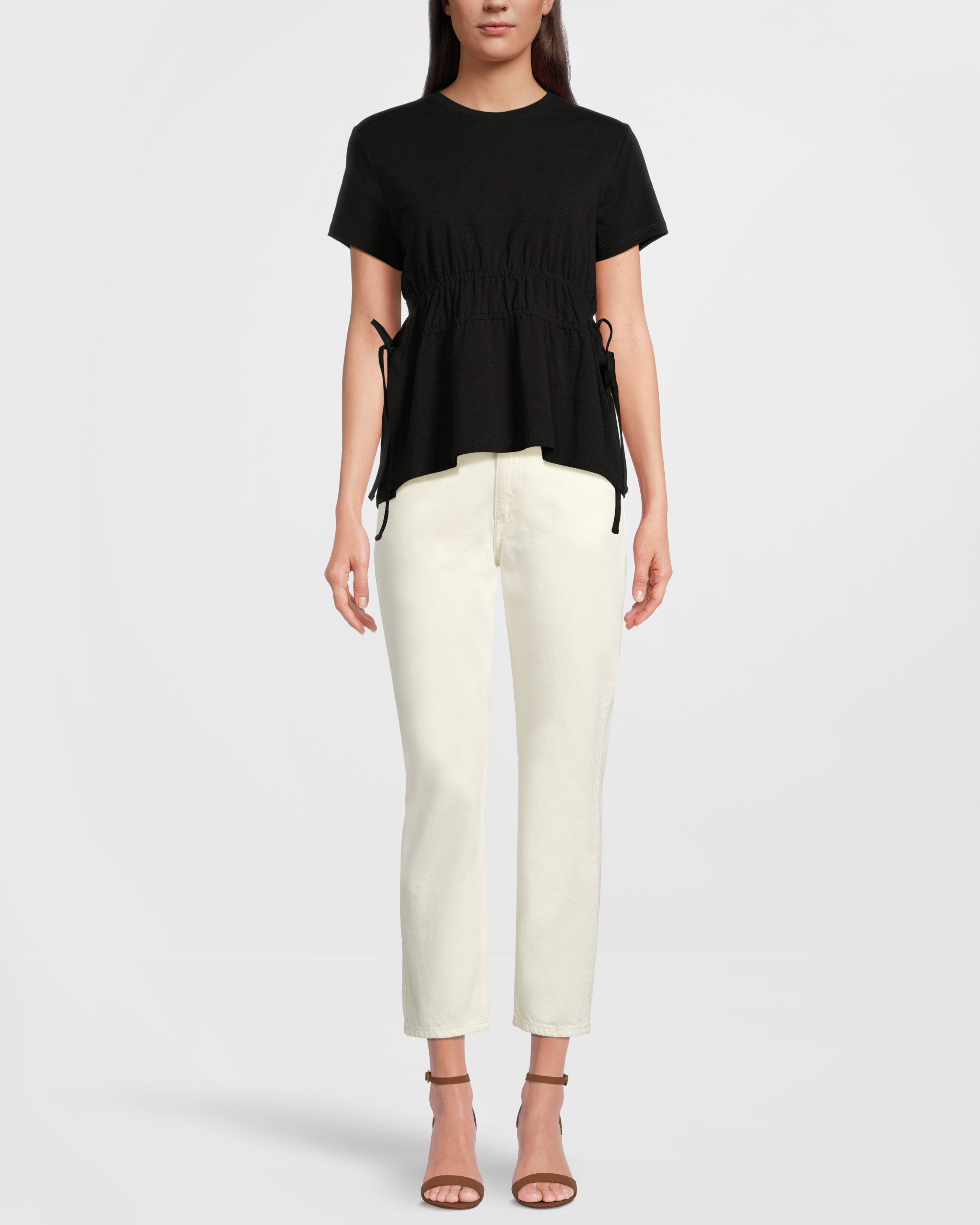 Proenza Schouler White Label - T-shirt ruched side tie black | NK