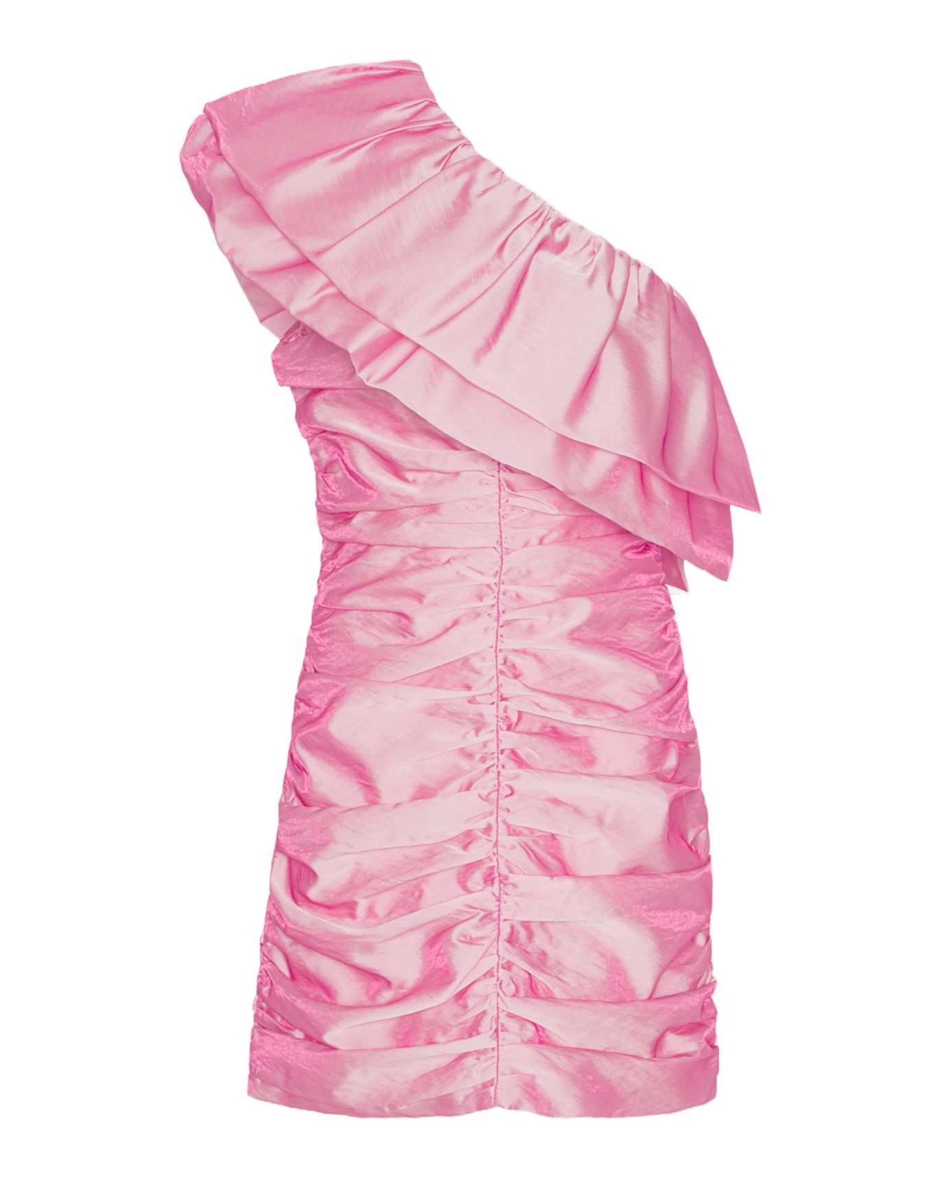 Rotate Birger Christensen - Klänning sheer stain ruffle pink | NK