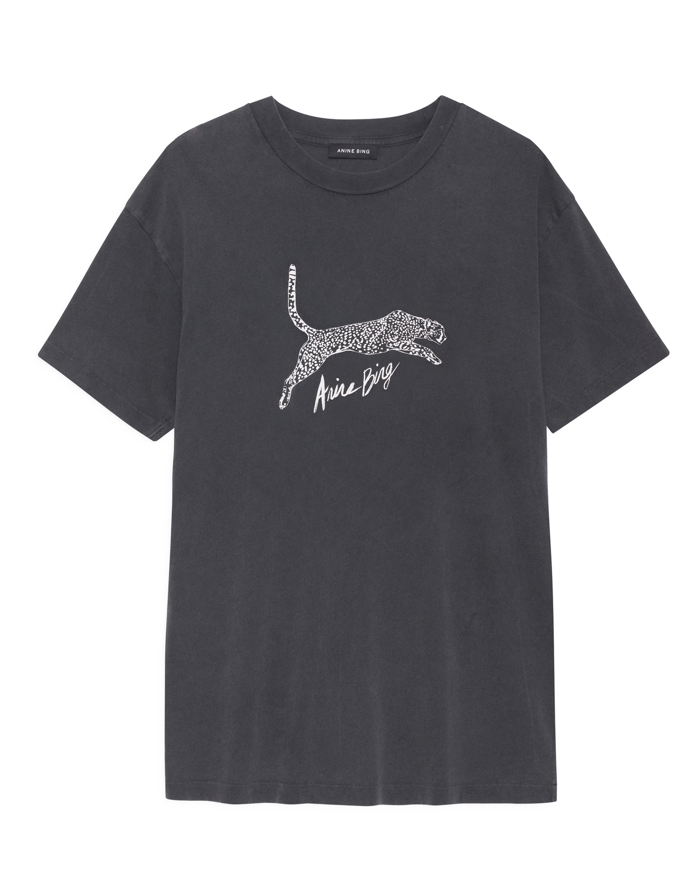 Anine Bing T shirt walker spotted leopard washed black NK