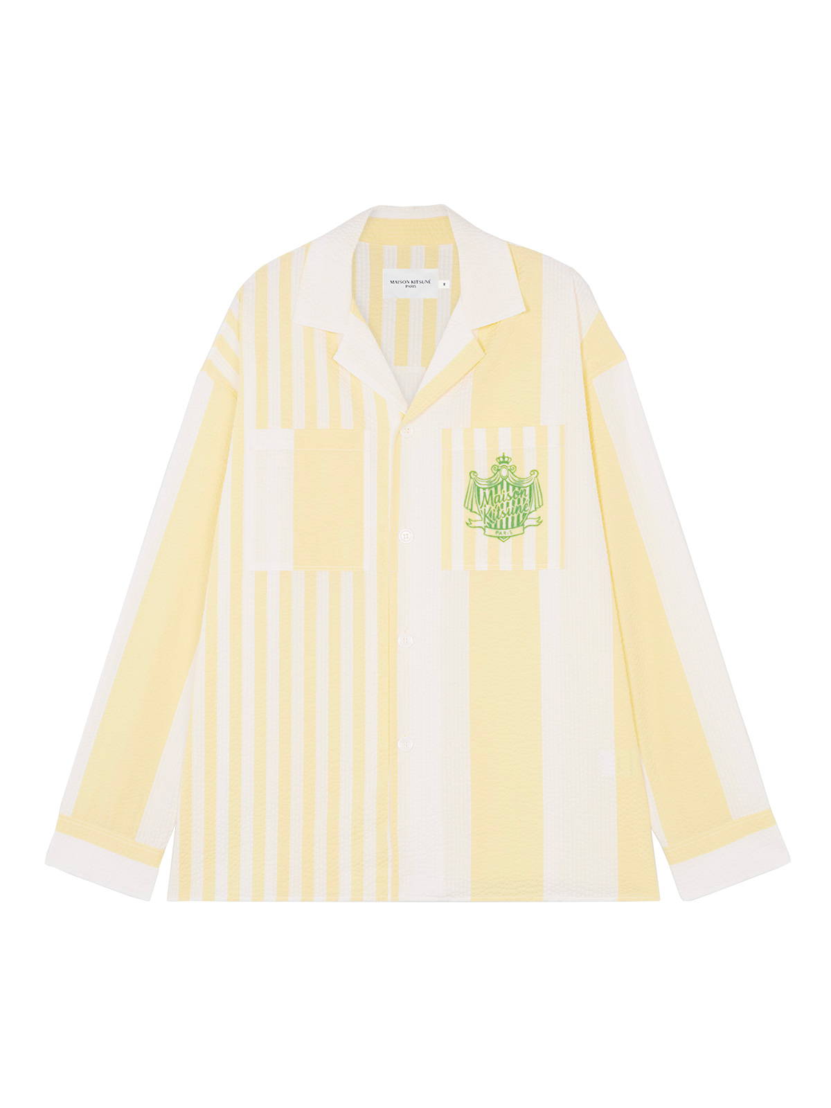 Maison Kitsuné - Poolside stripes skjorta lemon | NK